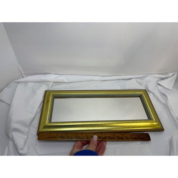 Vintage Ornate Mirror Gold Frame 13x 6 inch - Picture 4 of 7
